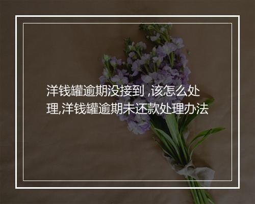洋钱罐逾期没接到 ,该怎么处理,洋钱罐逾期未还款处理办法