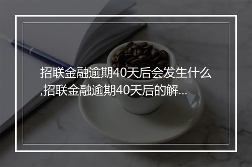 招联金融逾期40天后会发生什么,招联金融逾期40天后的解决办法