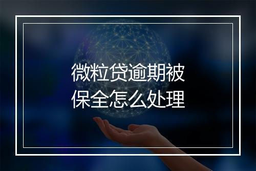微粒贷逾期被保全怎么处理