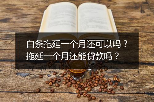 白条拖延一个月还可以吗？拖延一个月还能贷款吗？