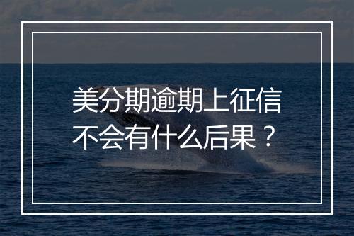 美分期逾期上征信不会有什么后果？