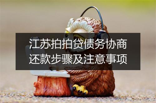 江苏拍拍贷债务协商还款步骤及注意事项