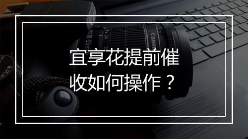 宜享花提前催收如何操作？