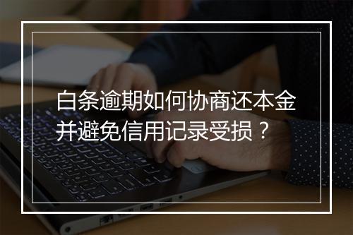 白条逾期如何协商还本金并避免信用记录受损？