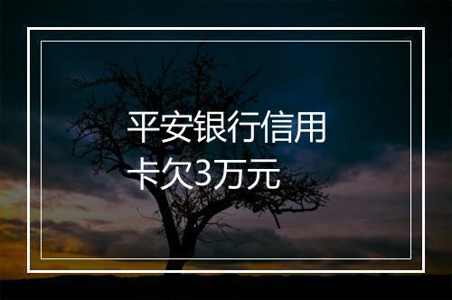 平安银行信用卡欠3万元