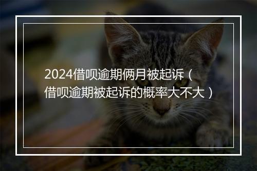 2024借呗逾期俩月被起诉（借呗逾期被起诉的概率大不大）