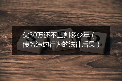 欠30万还不上判多少年（债务违约行为的法律后果）