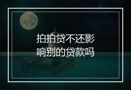 拍拍贷不还影响别的贷款吗