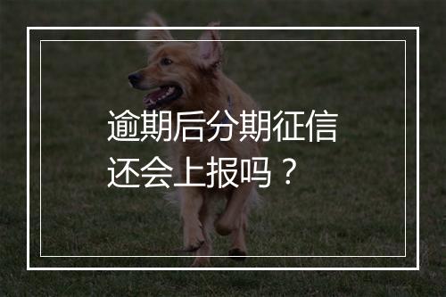 逾期后分期征信还会上报吗？