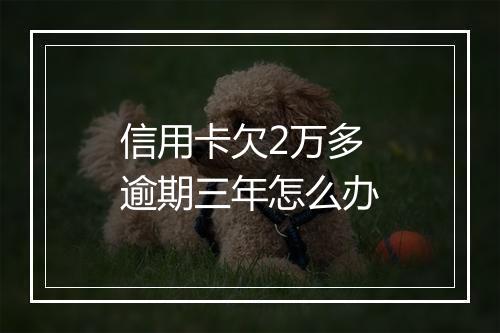 信用卡欠2万多逾期三年怎么办