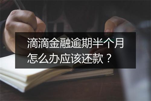 滴滴金融逾期半个月怎么办应该还款？