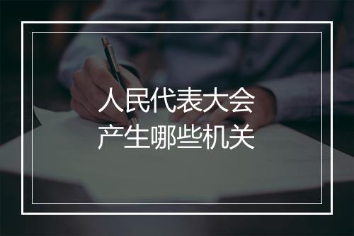 人民代表大会产生哪些机关