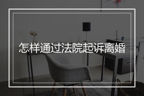 怎样通过法院起诉离婚