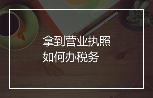 拿到营业执照如何办税务