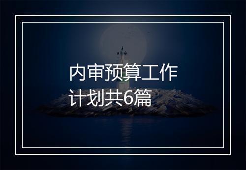 内审预算工作计划共6篇