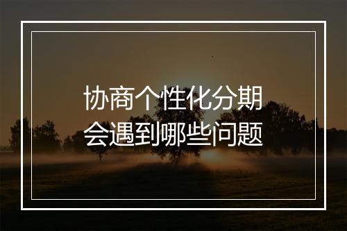 协商个性化分期会遇到哪些问题
