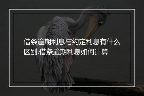 借条逾期利息与约定利息有什么区别,借条逾期利息如何计算