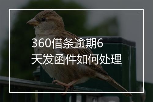 360借条逾期6天发函件如何处理