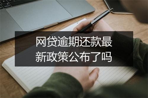 网贷逾期还款最新政策公布了吗