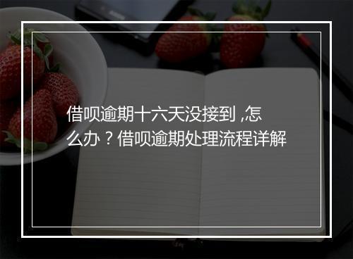 借呗逾期十六天没接到 ,怎么办？借呗逾期处理流程详解