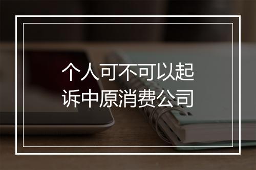 个人可不可以起诉中原消费公司