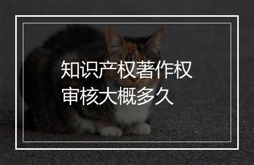 知识产权著作权审核大概多久