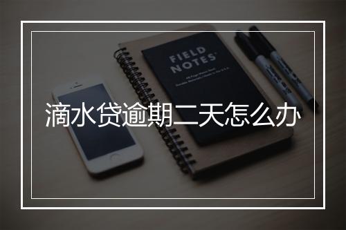 滴水贷逾期二天怎么办