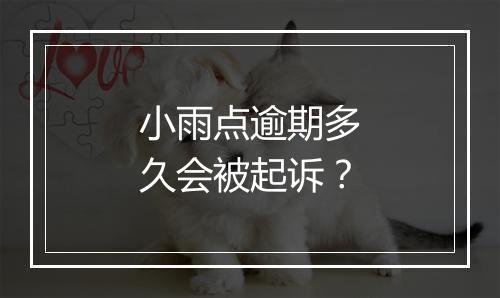 小雨点逾期多久会被起诉？
