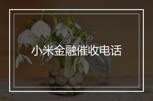小米金融催收电话
