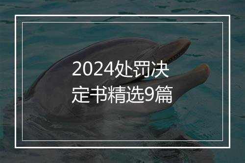 2024处罚决定书精选9篇