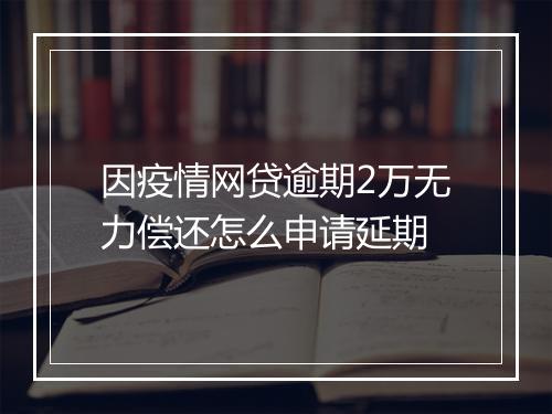 因疫情网贷逾期2万无力偿还怎么申请延期