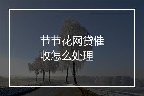 节节花网贷催收怎么处理