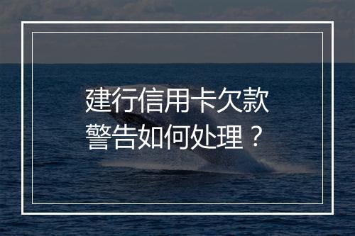 建行信用卡欠款警告如何处理？
