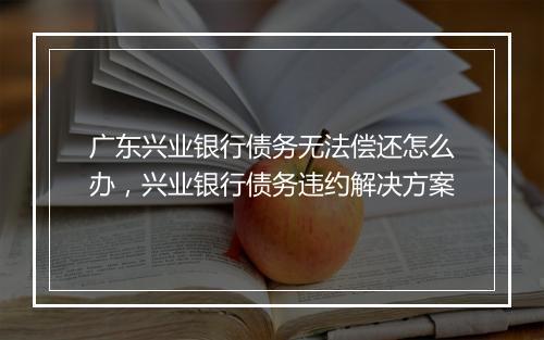 广东兴业银行债务无法偿还怎么办，兴业银行债务违约解决方案