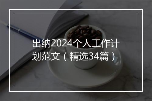 出纳2024个人工作计划范文（精选34篇）