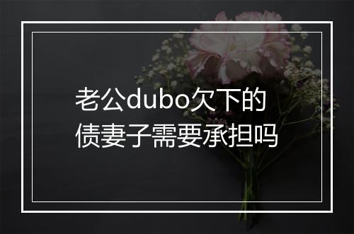 老公dubo欠下的债妻子需要承担吗
