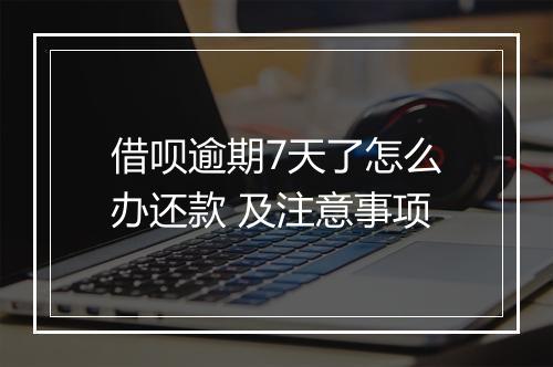 借呗逾期7天了怎么办还款 及注意事项