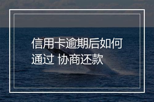 信用卡逾期后如何通过 协商还款