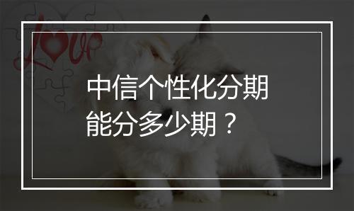 中信个性化分期能分多少期？