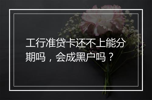 工行准贷卡还不上能分期吗，会成黑户吗？