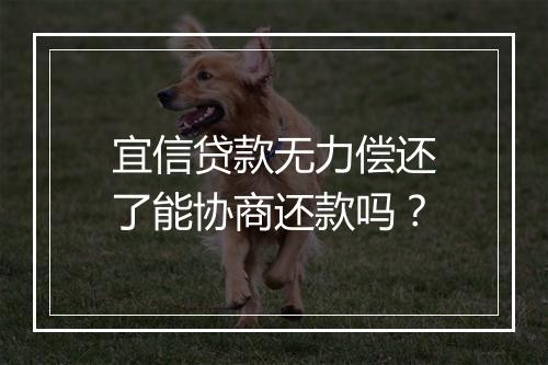 宜信贷款无力偿还了能协商还款吗？