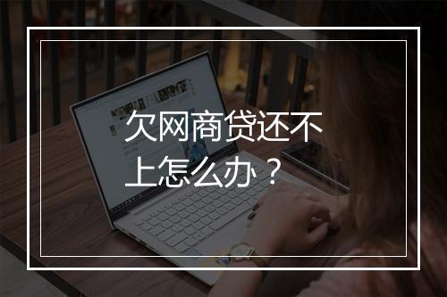 欠网商贷还不上怎么办？