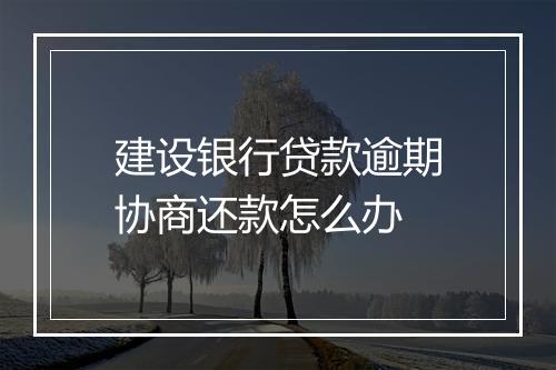 建设银行贷款逾期协商还款怎么办