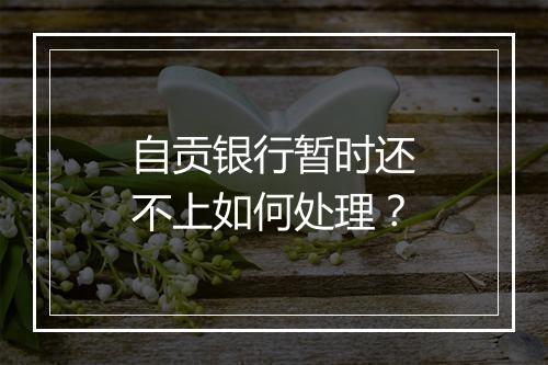 自贡银行暂时还不上如何处理？