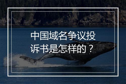 中国域名争议投诉书是怎样的？