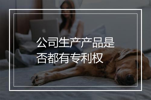 公司生产产品是否都有专利权