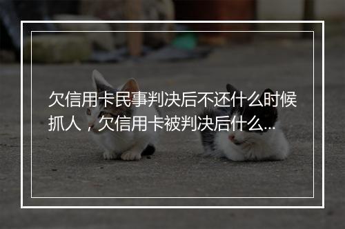 欠信用卡民事判决后不还什么时候抓人，欠信用卡被判决后什么时候执行