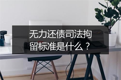 无力还债司法拘留标准是什么？
