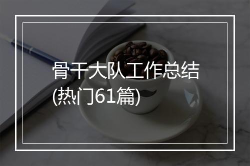 骨干大队工作总结(热门61篇)