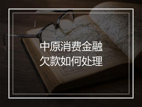 中原消费金融欠款如何处理